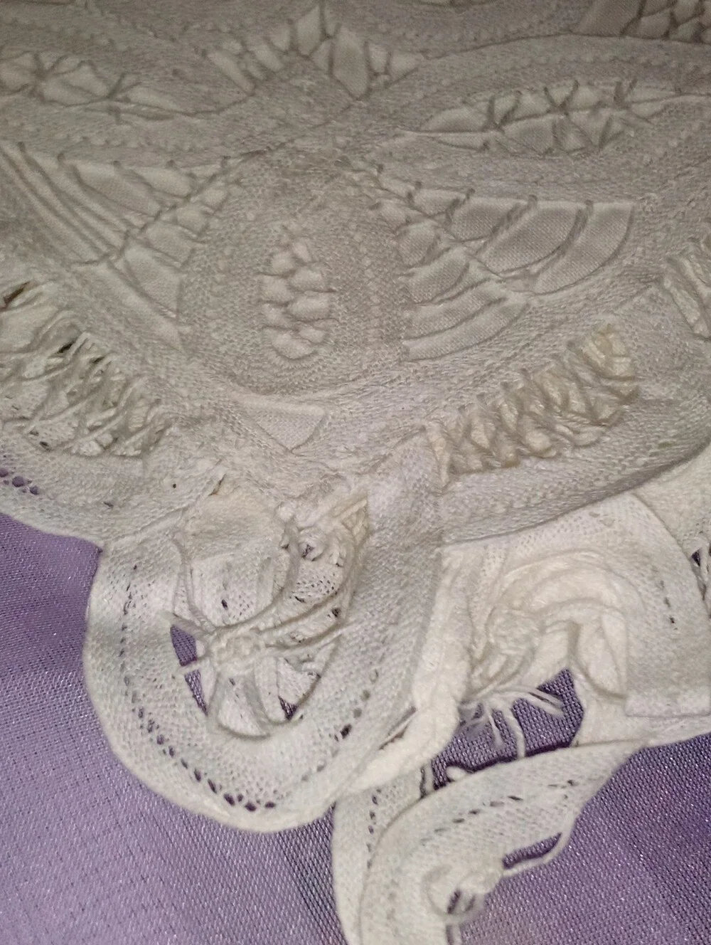 Beautiful Tatted Cotton Pillow Covers Wedding Baptism Display